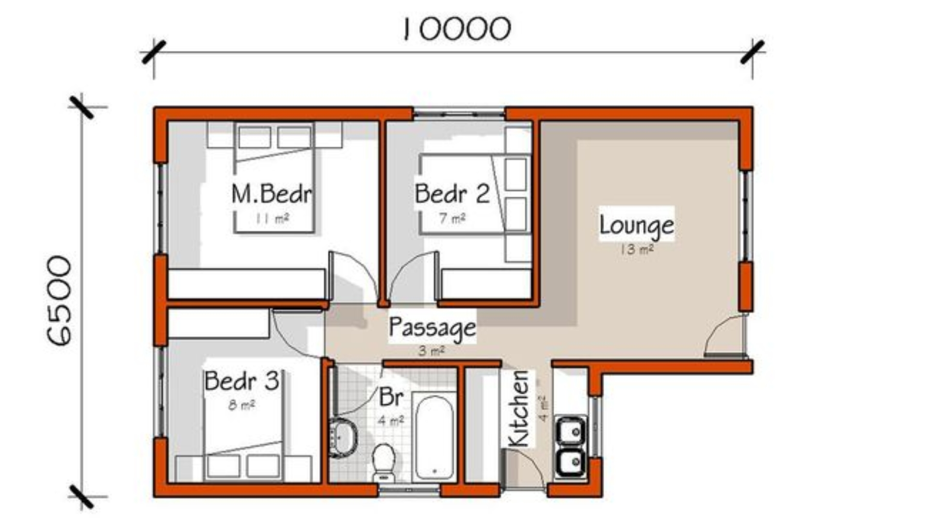 3 bedroom nutec houses plans image 